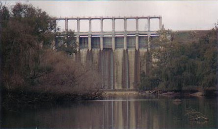 The boat crews went to the line of yellow buoys at the base of the weir to start the expedition.