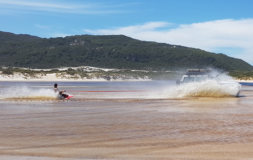 A different version of kneeboarding.