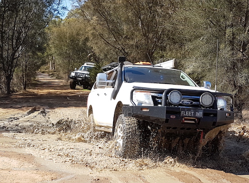 Kevin in Ford Explorer dual cab near Duranillan.