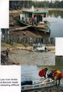 Low water level at Barmah made refuelling difficult