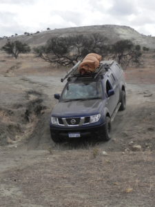 Paul and Lauren in his Navara.