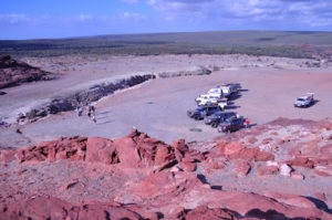 From top at hill at fossil site.
