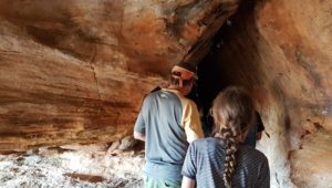 Matt and Grace inside the cave.