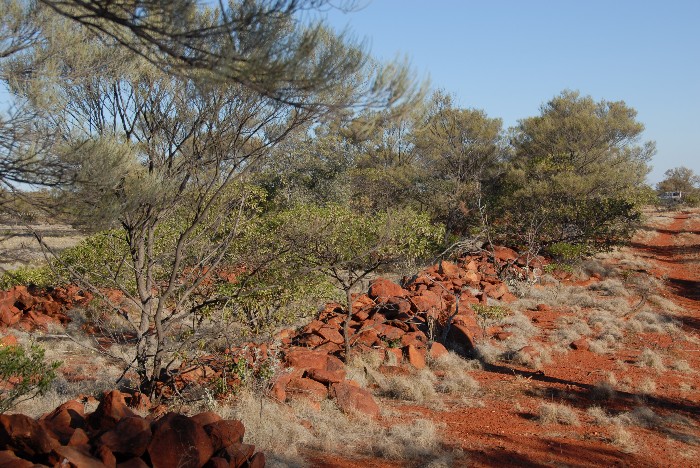 Two lines of rocks can clearly be seen.
