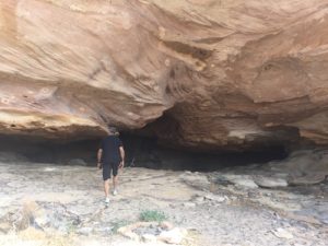 Walking up to the cave.