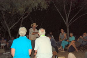Jimmy Hooker with his audience.
