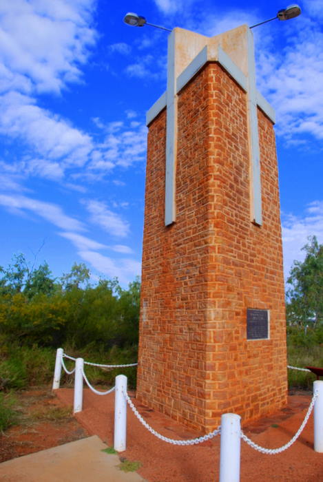 John Flynn Memorial at the intersection of Stuart and Barkly highways.
