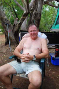 Kim relaxing at Cooinda.