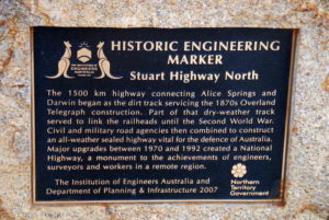 Stuart Highway marker.