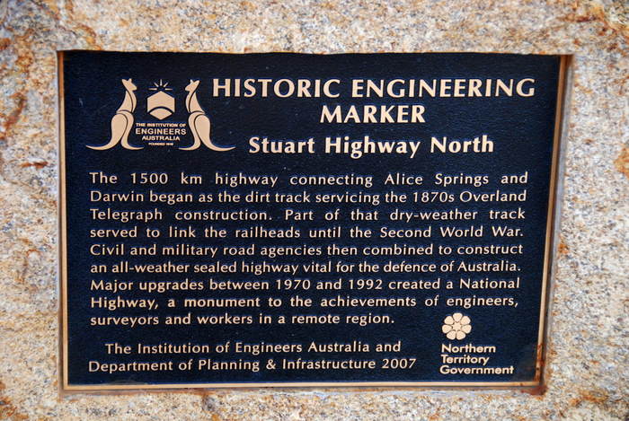 Stuart Highway marker.