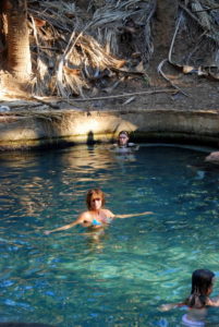 Tammy in pool at Mataranka.