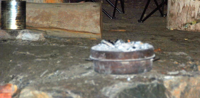 Cooking a damper.
