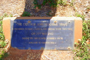 Plaque at Stuart Tree.
