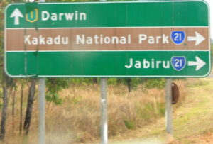 At the entrance to Kakadu.