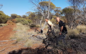 Joe and Scott clearing track.
