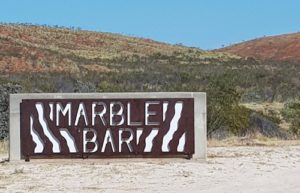 Marble Bar sign.