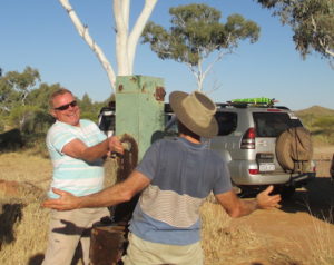 Steve and Greg at water pump