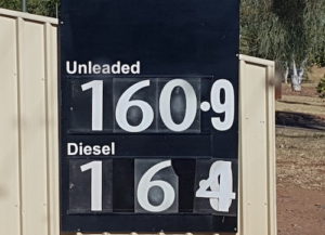 Fuel price at Nullagine.