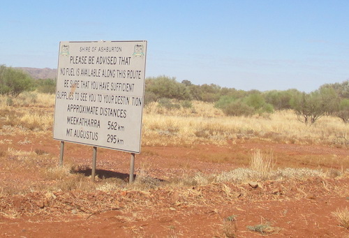 On the Ashburton Downs Road just after turning off the Nanutarra Wittenoom Road.
