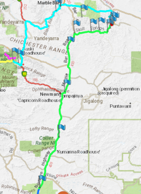 Doolgunna to Skull Springs Map.