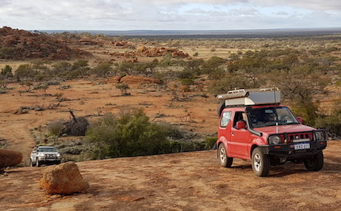 Scott and Helen in the Jimny.
