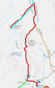 Skull Springs to Carawine Gorge Map.