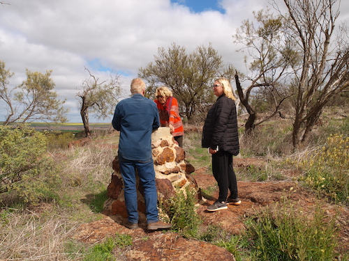 Scott, Helen and Micaela on the top of Mingenew Hill.