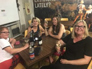 Girls enjoying themselves at the Mount Augustus bar.