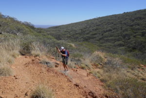 Mike making his way up the mountain.