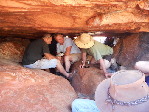 Joe, Steve and Scott under the rock.