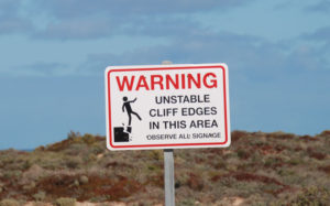 Unstable cliff area.