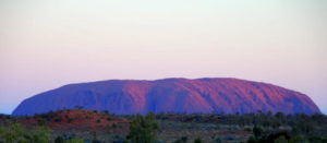 Uluru at sunset.