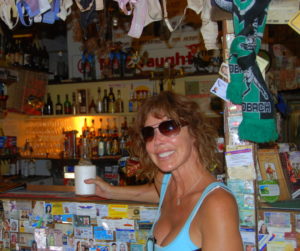 Tammy took time out for a beer.
