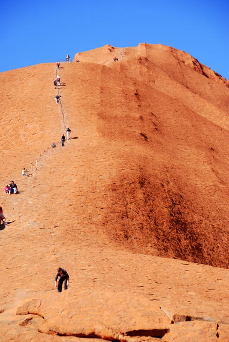 Lots of people climbing.