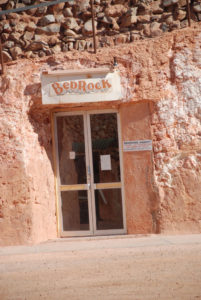 Entrance to the Bedrock Hotel.