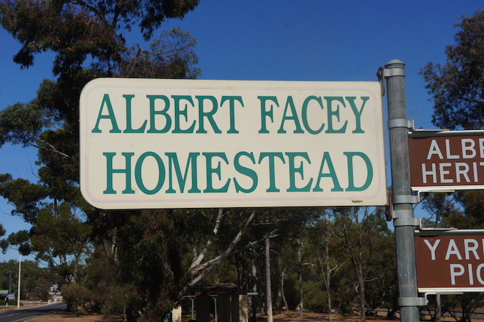 Albert Facey Homestead sign.
