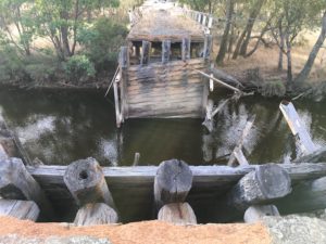 The old bridge no longer spans the river.