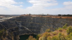 The mined out Greenbushes open cut tin mine. The current lithium operations can be seen in the background.