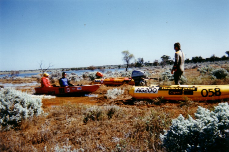 Beach landing on the 'margin' of Lake Boonderoo, 280 km east of Kalgoorlie.