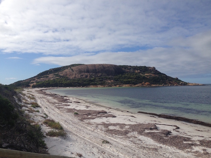 This headland is where the Dailey River flows into the Duke of Orleans Bay, Archipelago of the Recherche.