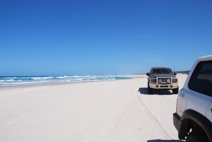 Patrol and F Truck on Yeagarup Beach, D'Entrecasteaux