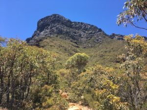 Looking at the peak from the start of the walk.