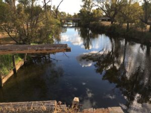 The replacement bridge over the Hotham River.