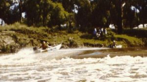One boat managed to jump back up Glenarbon Weir.