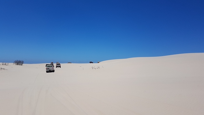 Travelling across the Foster Dunes to get to the Cape Knob track.