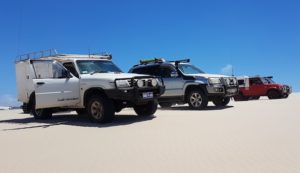 Waiting for Fish and Mushy to find a way across the dunes to the Cape Knob track.