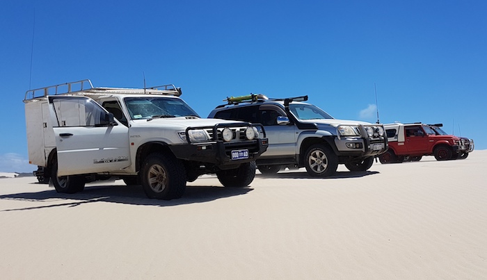 Waiting for Fish and Mushy to find a way across the dunes to the Cape Knob track.