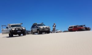 Micaela next to Prado on Foster Dunes.