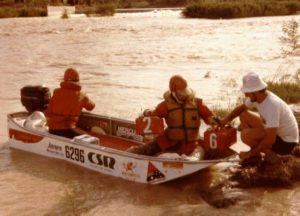 Refuelling downriver from Brewarrina Weir.