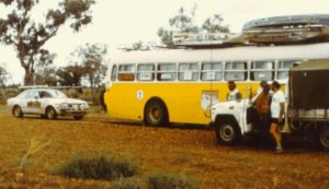 A meeting of the support crew near Bourke.